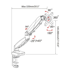 EXVEGA 15-32″ LCD / LED Monitor Arm with Gas Spring VESA Mount EX786 - EXVEGA