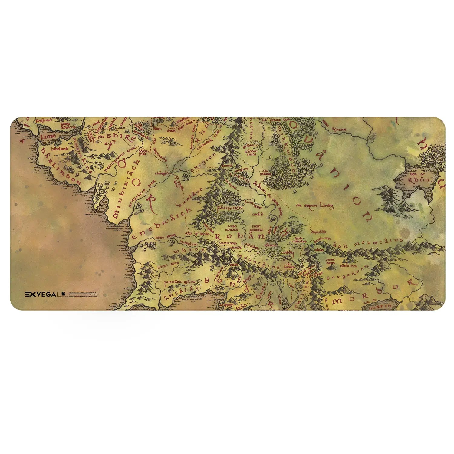 EXVEGA The Lord of the Rings Middle-earth Map Licensed XXL Mouse Pad 90×40 - EXVEGA