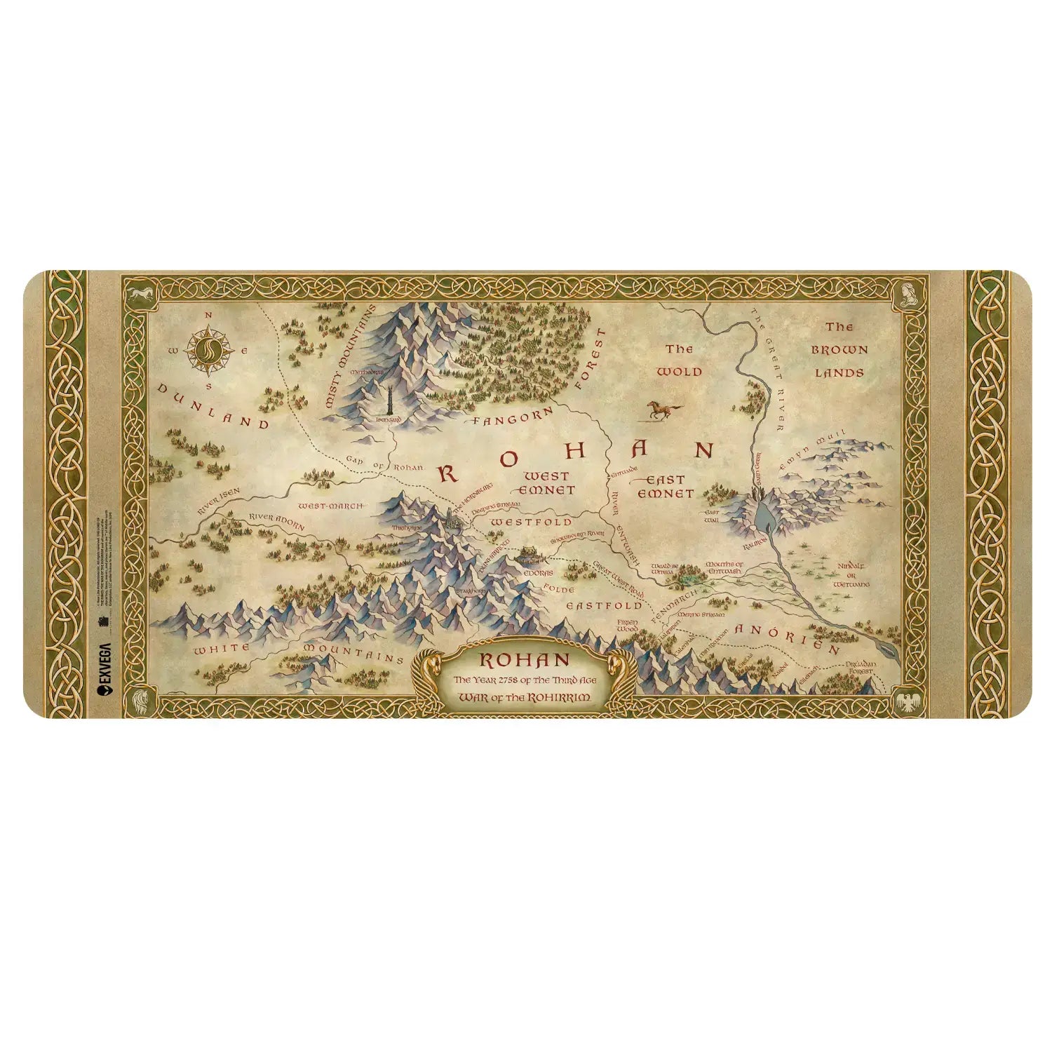 EXVEGA The Lord of the Rings War of the Rohirrim Maps Licensed XXL Mouse Pad 90×40 - EXVEGA