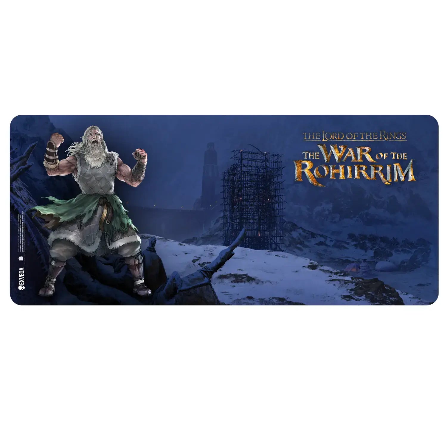 EXVEGA The Lord of the Rings War of the Rohirrim Helm Hammerhand Licensed XXL Mouse Pad 90×40 - EXVEGA