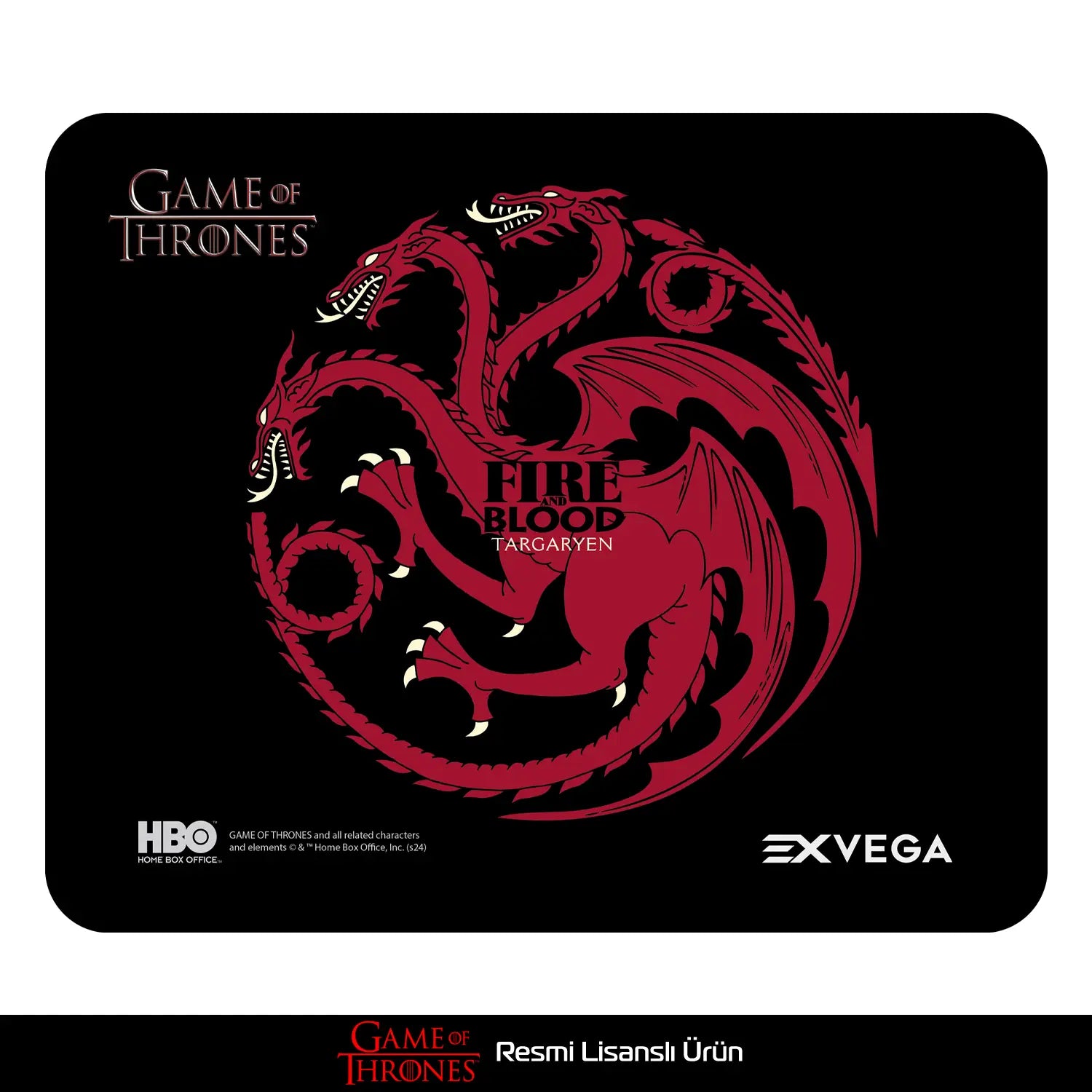 EXVEGA Game of Thrones Fire and Blood Targaryen Mouse Pad M 33×27 - EXVEGA