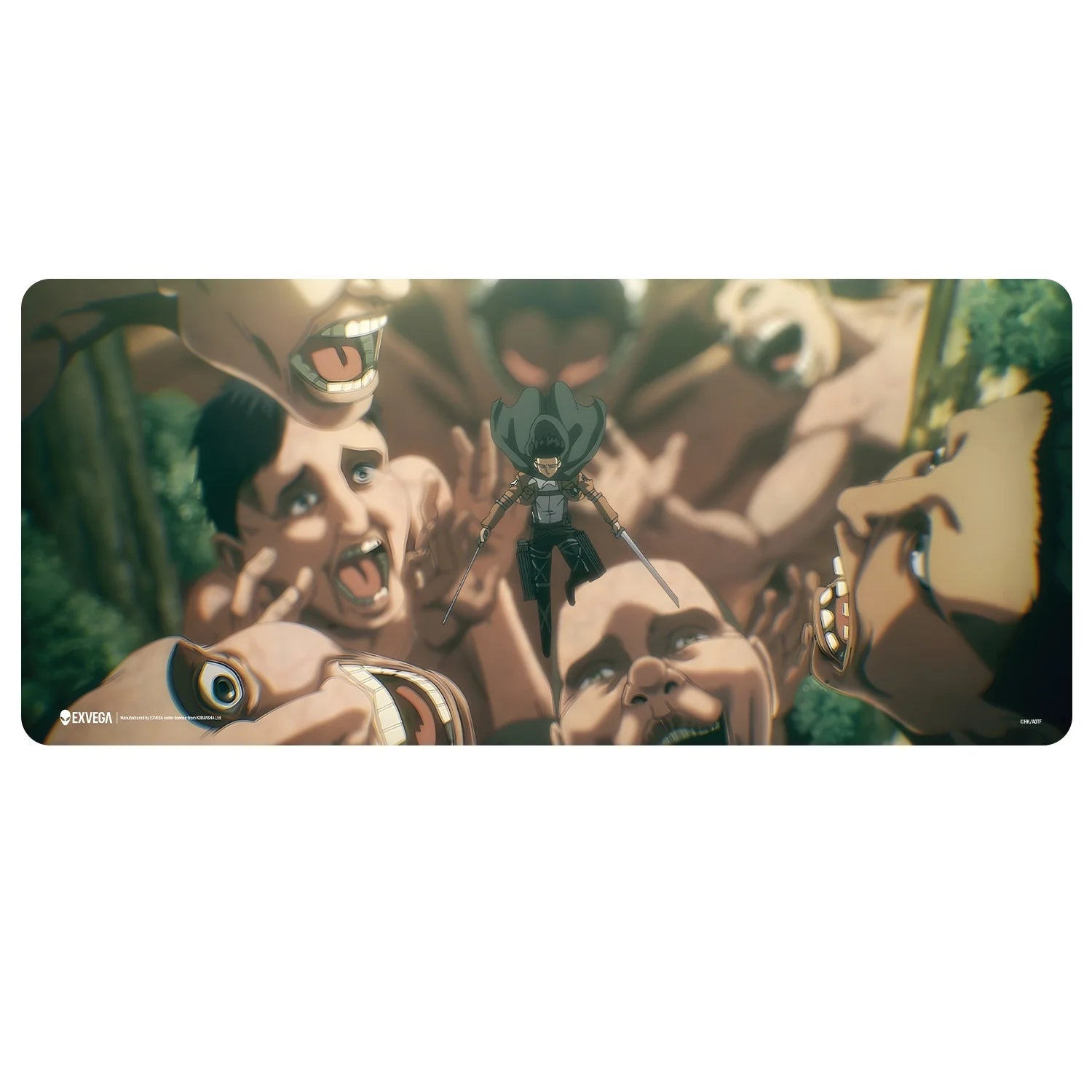 EXVEGA Attack on Titan Levi vs. Titans XXL Mouse Pad 90×40 - EXVEGA